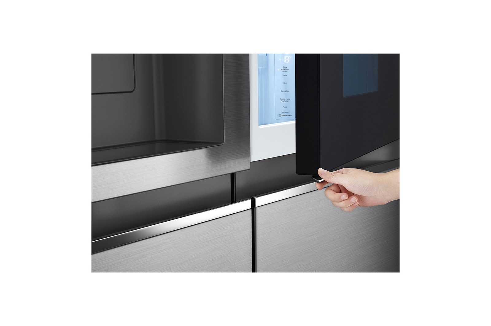 LG 635L InstaView™ American Style Fridge Freezer Shiny Steel Total No Frost, GSXV80PZLE