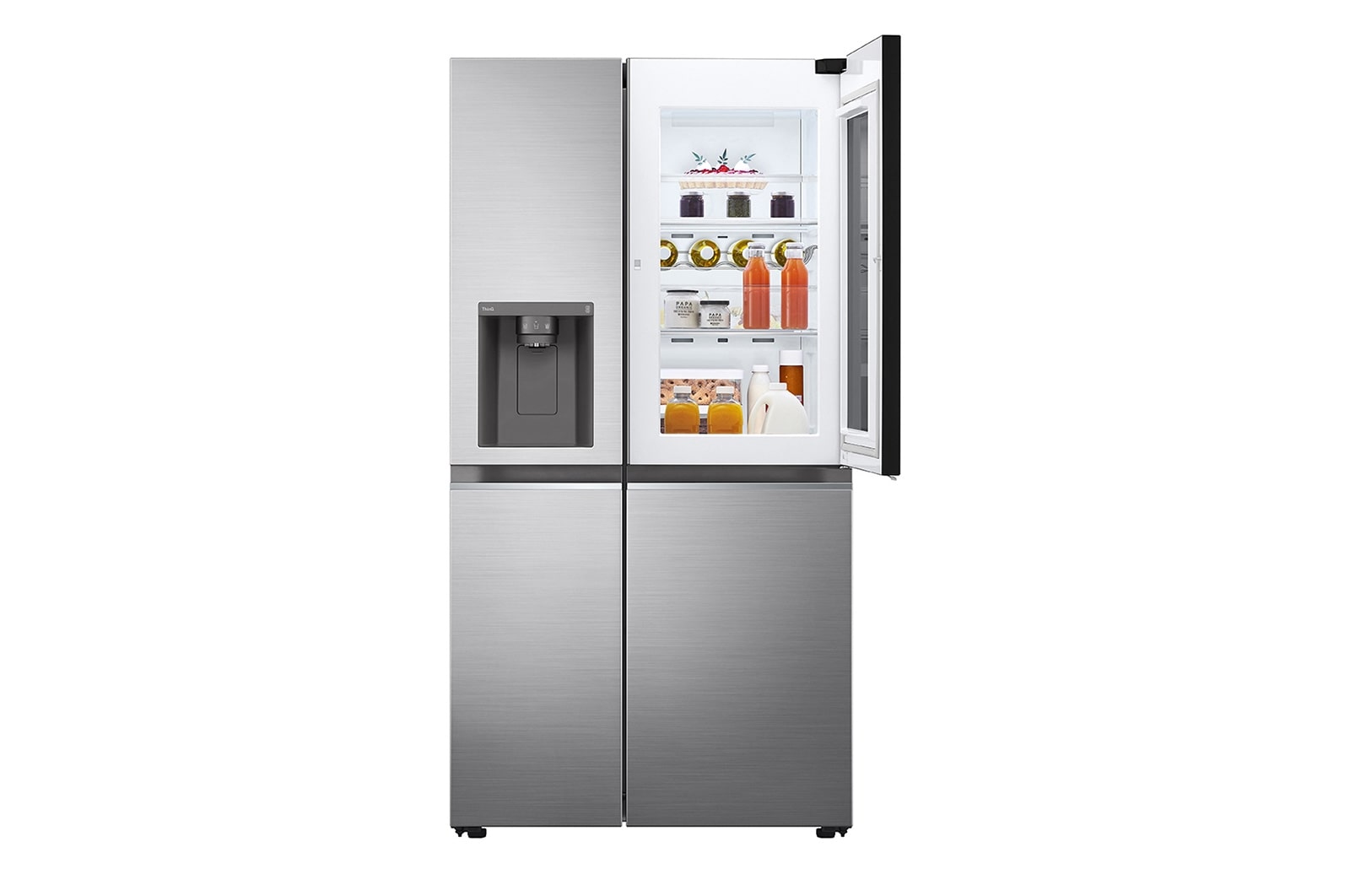 LG 635L InstaView™ American Style Fridge Freezer Shiny Steel Total No Frost, GSXV80PZLE