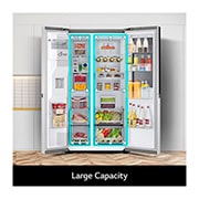LG 635L InstaView™ American Style Fridge Freezer Silver Total No Frost, GSXV90BSAE