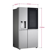 LG 635L InstaView™ American Style Fridge Freezer Silver Total No Frost, GSXV90BSAE