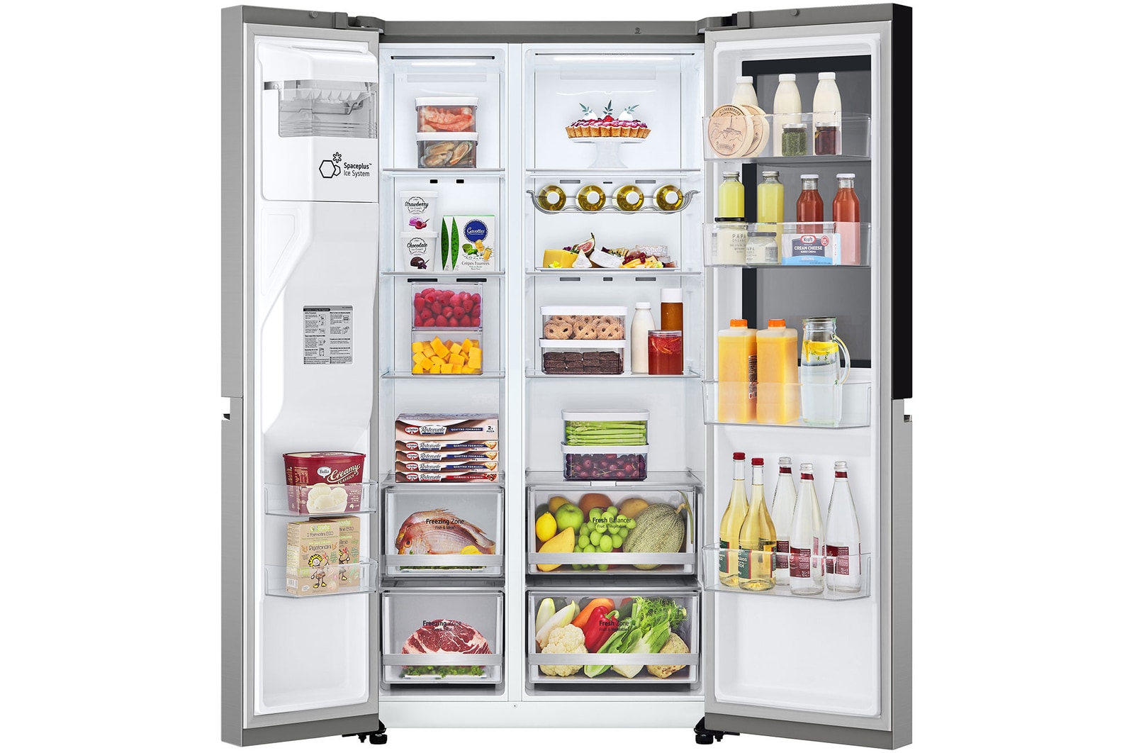 front open with food stored