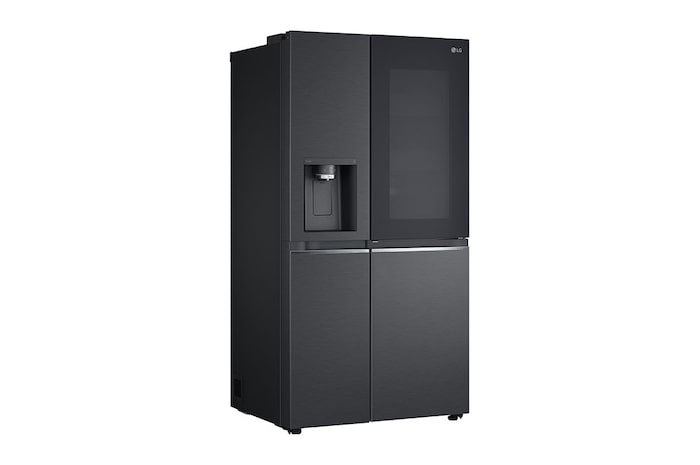 LG 635L InstaView™ American Style Fridge Freezer Total No Frost, Matte Black, GSXV90MCAE