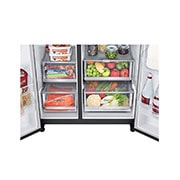 LG 635L InstaView™ American Style Fridge Freezer Matte Black Total No Frost, GSXV90MCAE