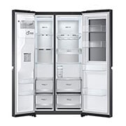 LG 635L InstaView™ American Style Fridge Freezer Matte Black Total No Frost, GSXV90MCAE