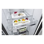 LG InstaView Door-in-Door | GSXV90MCAE | American Style Fridge Freezer | 635L | WiFi connected | Matte Black, GSXV90MCAE