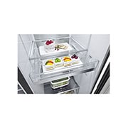 LG 635L InstaView™ American Style Fridge Freezer Matte Black Total No Frost, GSXV90MCDE