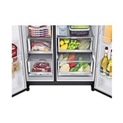 LG InstaView Door-in-Door | GSXV91MCAE | American Style Fridge Freezer | 635L | WiFi Connected | Matte Black, GSXV91MCAE