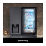 LG InstaView Door-in-Door | GSXV91MCAE | American Style Fridge Freezer | 635L | WiFi Connected | Matte Black, GSXV91MCAE