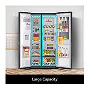 LG InstaView Door-in-Door | GSXV91MCAE | American Style Fridge Freezer | 635L | WiFi Connected | Matte Black, GSXV91MCAE