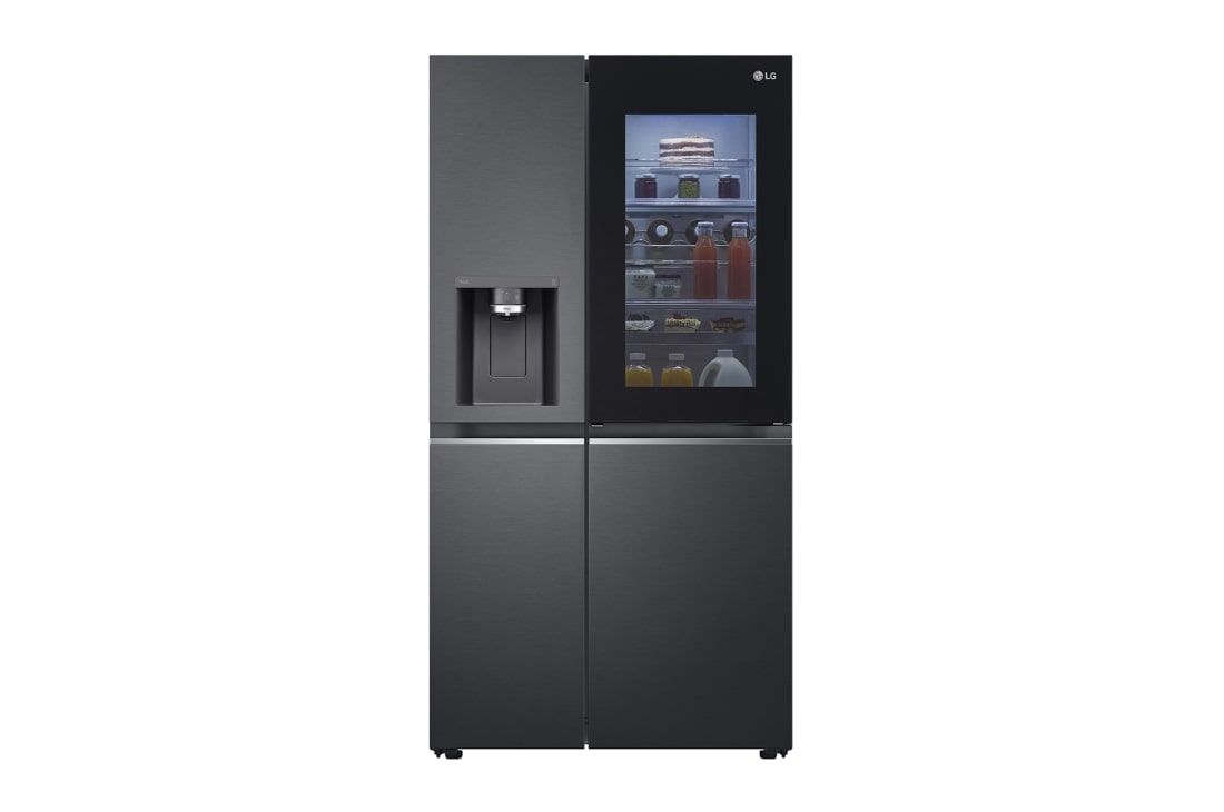 LG InstaView Door-in-Door | GSXV91MCAE | American Style Fridge Freezer | 635L | WiFi Connected | Matte Black, GSXV91MCAE