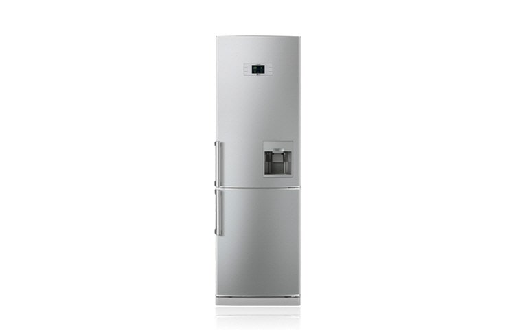Front view of Combination Fridge Freezer with Built-In Water Dispenser in Platinum Silver(Gross capacity 315 Litres) GB3133PVGK