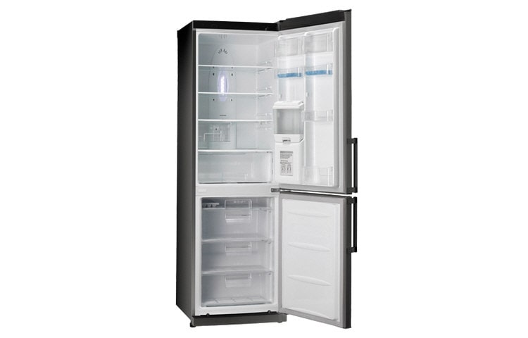 LG Combination Fridge Freezer with Built-In Water Dispenser in Black (Gross capacity 315 Litres), GB3133WBGK
