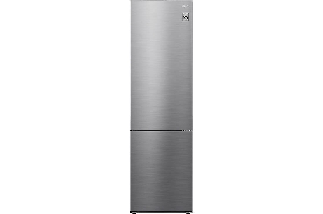 Front view of 384L NatureFRESH™ Tall Fridge Freezer Shiny Steel (GBB62PZGCC1)