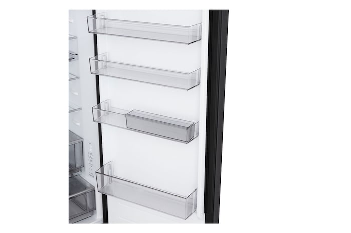 LG bottom freezer (GBBS726CEV) front side view showing exterior design