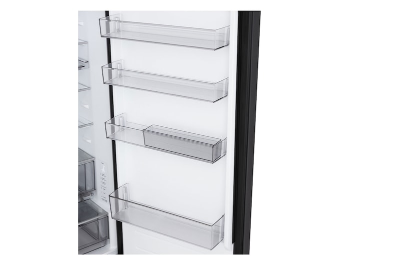 LG bottom freezer (GBBS726CEV) front side view showing exterior design