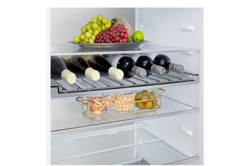 LG bottom freezer (GBBS524CPY) front side view showing exterior design