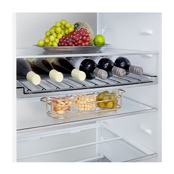 LG bottom freezer (GBBS524CPY) front side view showing exterior design