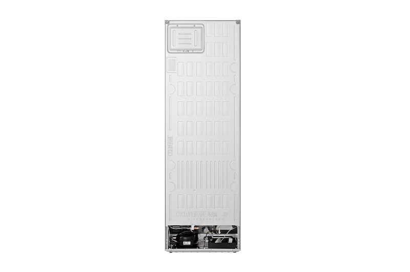 LG bottom freezer back view showing rear panel