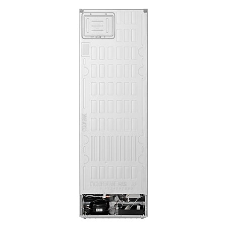 LG bottom freezer back view showing rear panel