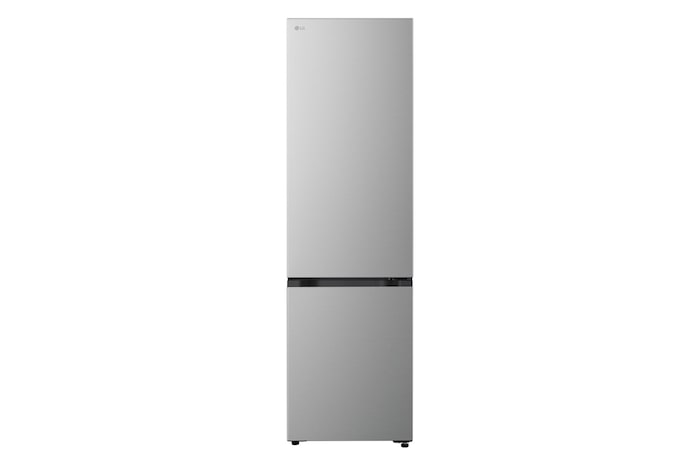 LG bottom freezer front view in matte black finish