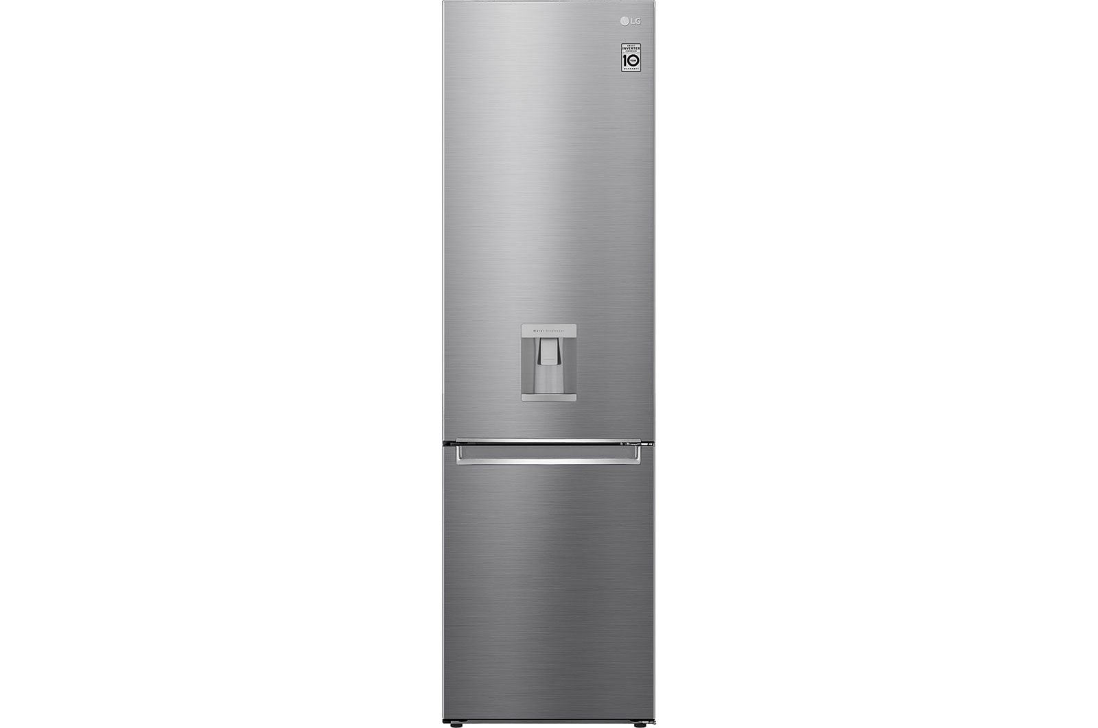 Front view of 384L Tall Fridge Freezer Shiny Steel - gbf62pzggn