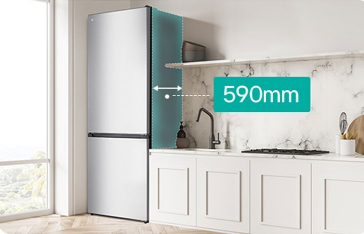 Total No Frost (Frost Free) | 336L | Tall Fridge Freezer | FRESH Switch |  Inverter Compressor | D Rated | Silver - GBM22HSADH | LG UK