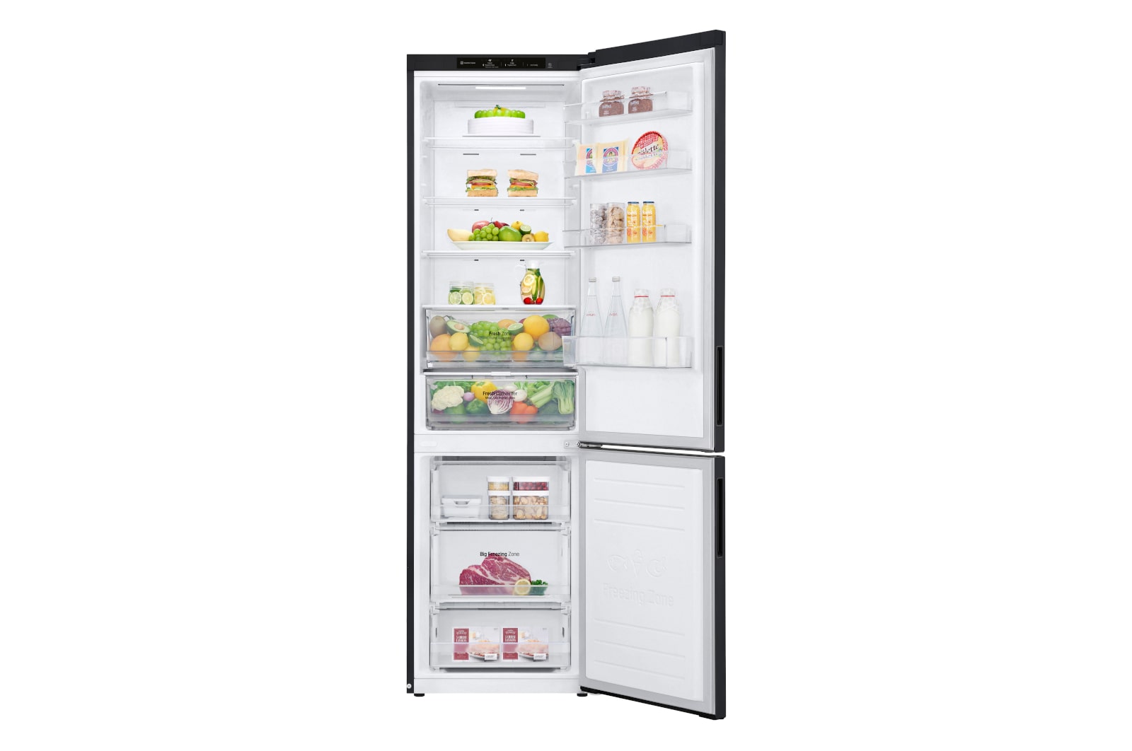 Front view door open with food