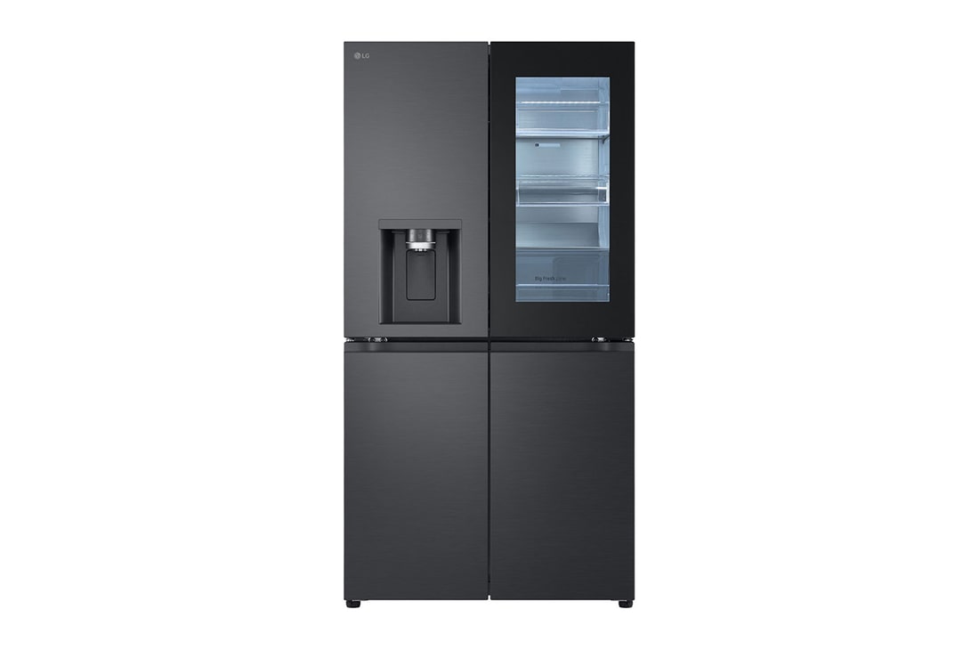 Front view of 638L Multi 4 Door Inverter Fridge Freezer Black Steel (GMG960EVJE)