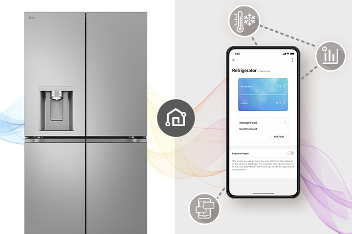 There's a refrigerator and mobile phone.