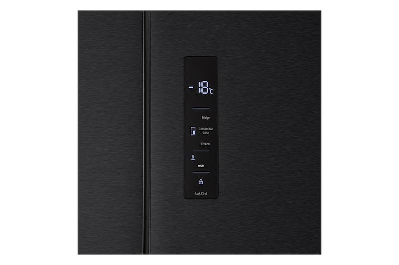 Touch control panel on refrigerator door
