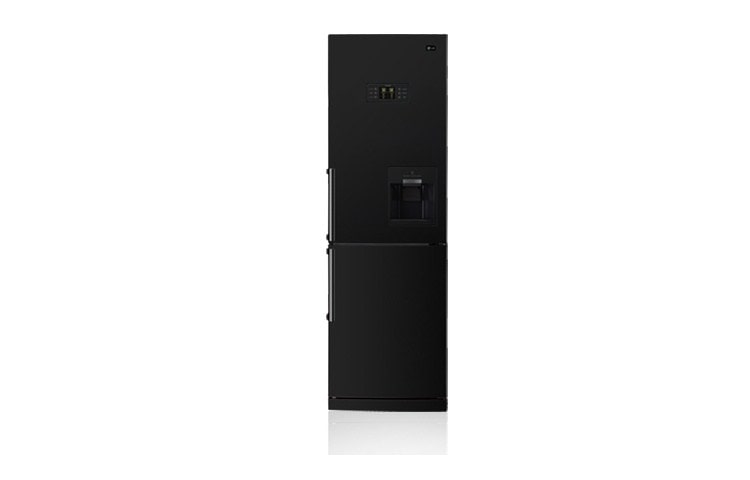 Front view of Combination Refrigerator/Freezer with Built-in Water Dispenser (Gross Capacity 335 Litres) GRF429BBGA