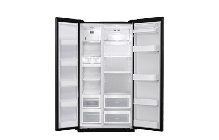LG A+ energy rated American style fridge freezer, Black (Gross Capacity 591 Litres), GS3159WBJV