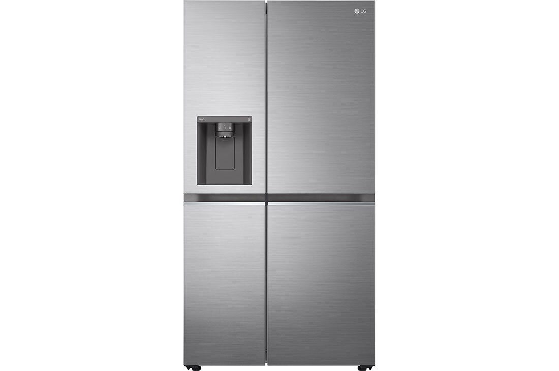 Front view of 635L NatureFRESH™ American Style Fridge Freezer Shiny Steel (GSLA80PZLD)