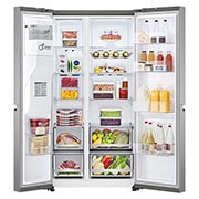 front view with door open with food 