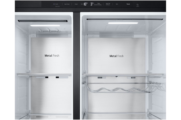 detailed view of the upper part of the fridge