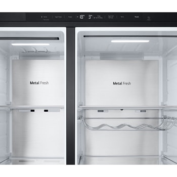 detailed view of the upper part of the fridge
