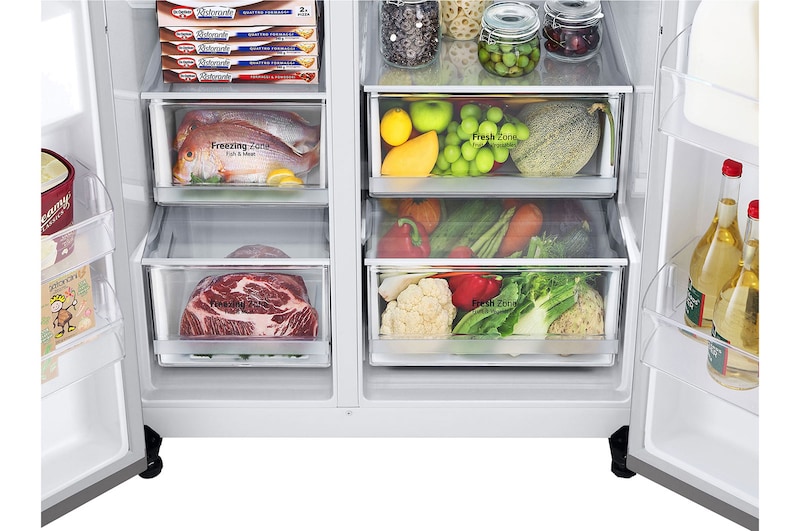 Shelfs with food