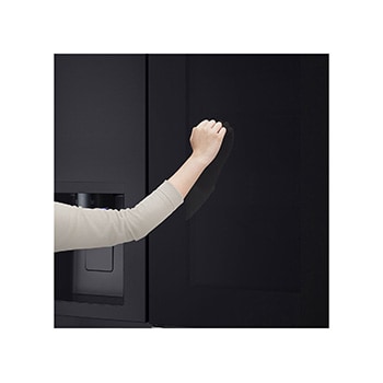 Front view of 628L, InstaView™ American Style Fridge Freezer, Black - GSXE80EVBE