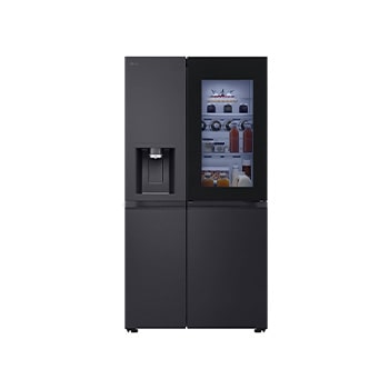 Front view of 628L InstaView™ American Style Fridge Freezer, Black GSXE80EVBE