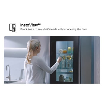 Front view of 628L, InstaView™ American Style Fridge Freezer, Black - GSXE80EVBE