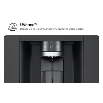 Front view of 628L, InstaView™ American Style Fridge Freezer, Black - GSXE80EVBE