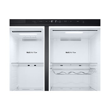 Front view of 628L, InstaView™ American Style Fridge Freezer, Black - GSXE80EVBE