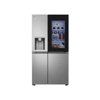 Front view of 628L, InstaView™ American Style Fridge Freezer, Silver GSXE80PYBE