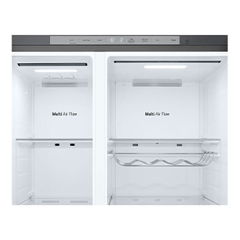 Front view of 628L, InstaView™ American Style Fridge Freezer, Silver - GSXE80PYBE