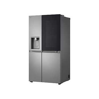 Front view of 628L, InstaView™ American Style Fridge Freezer, Silver - GSXE81PYBE