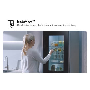 Front view of 628L, InstaView™ American Style Fridge Freezer, Silver - GSXE81PYBE