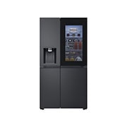 Front view of 628L InstaView™ Side-By-Side Refrigerator Essence Black Steel (GSXE90EVDD)