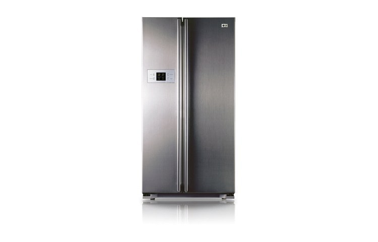 Front view of Side-by-Side Refrigerator/Freezer with Anti-Fingerprint Finish (Gross Capacity 569 Litres, Stainless Steel) GWB227YSAA
