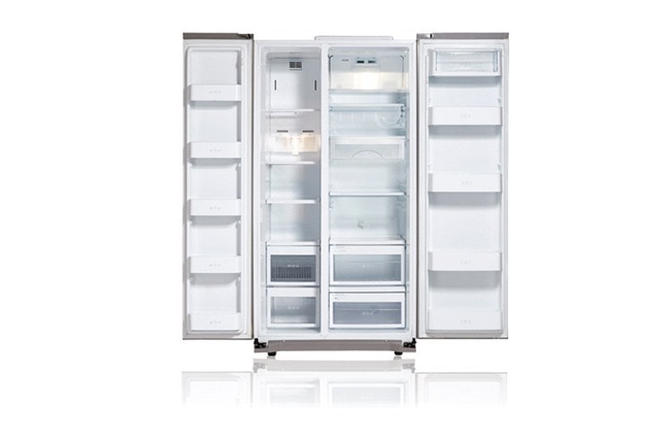 LG Side-by-Side Refrigerator/Freezer with Anti-Fingerprint Finish (Gross Capacity 569 Litres, Stainless Steel), GWB227YSAA