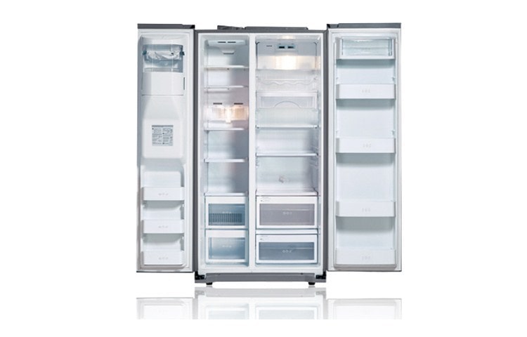 LG Side-by-Side Refrigerator/Freezer with Anti-Fingerprint Finish (Gross Capacity 553 Litres, Stainless Steel), GWL227YSAA